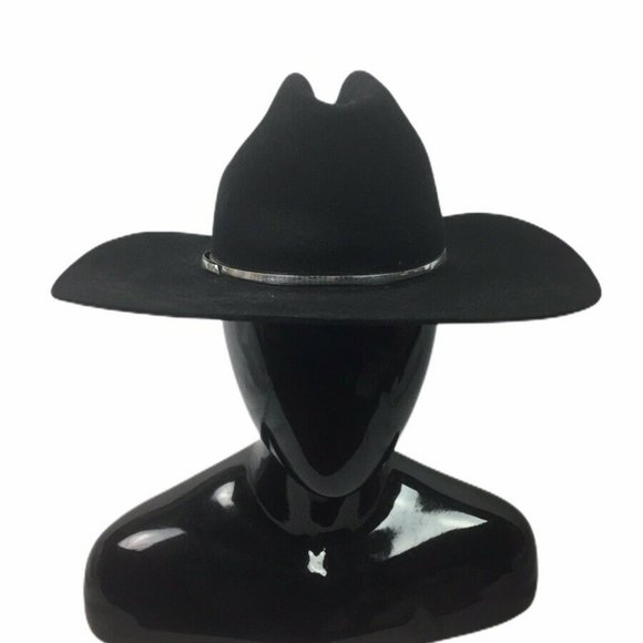 WRANGLER | Lambskin Mens Cowboy Western Hat Black - Picture 1 of 8